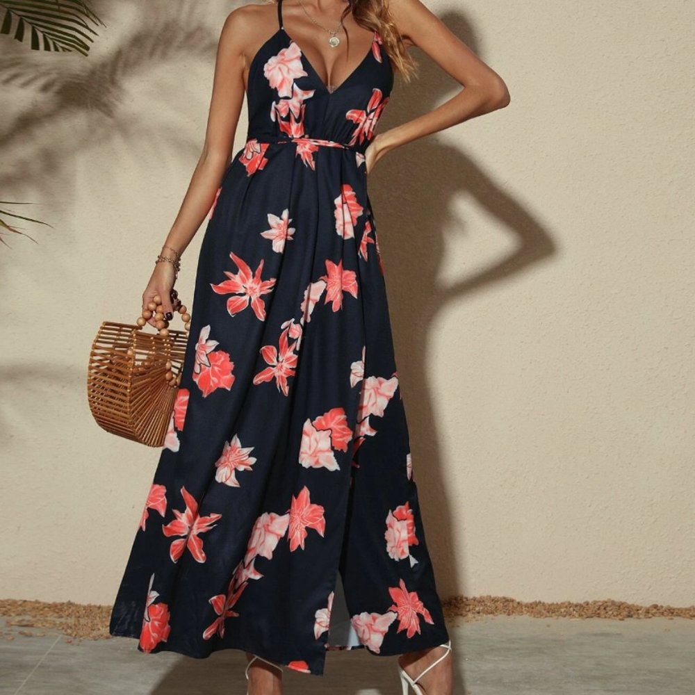 Floral Crisscross Cami Dress NWOT